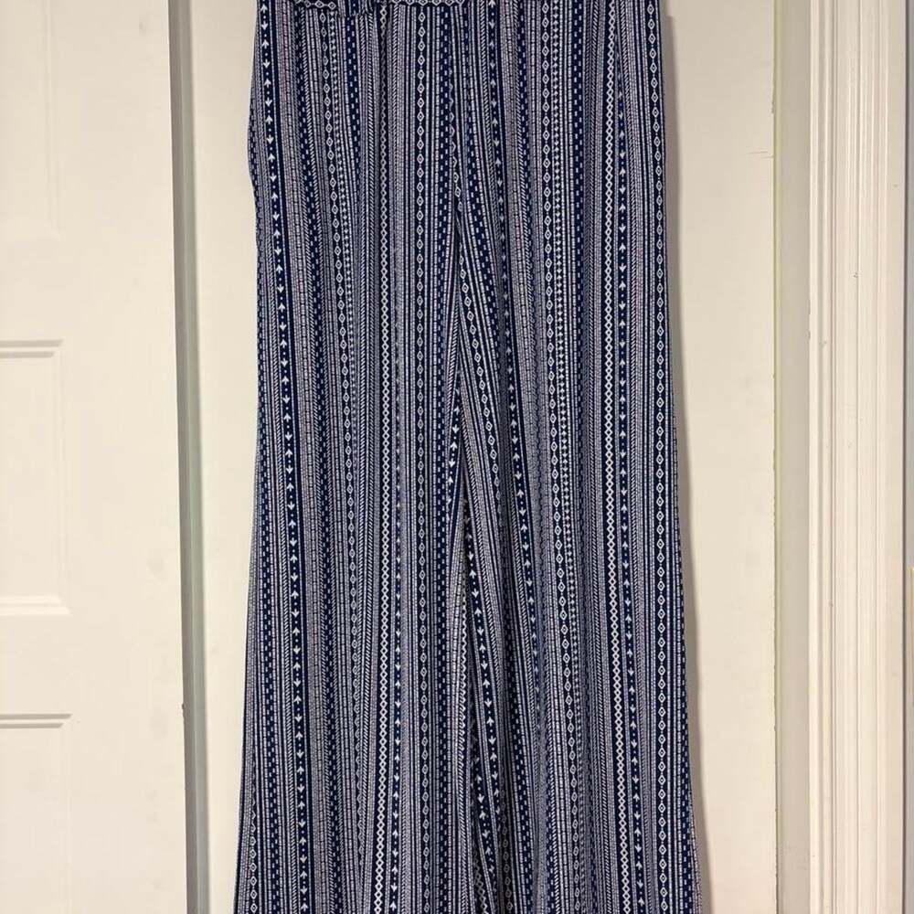 Robert louis blue white wide leg pants